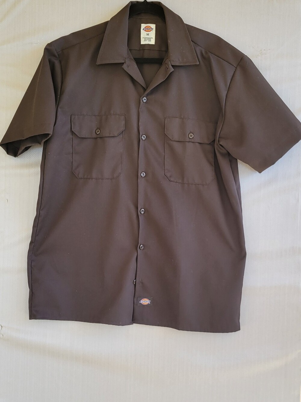 Dickies Teens Men’s Short Sleeve Button-Front Shirt - Brown Trendy Vintage